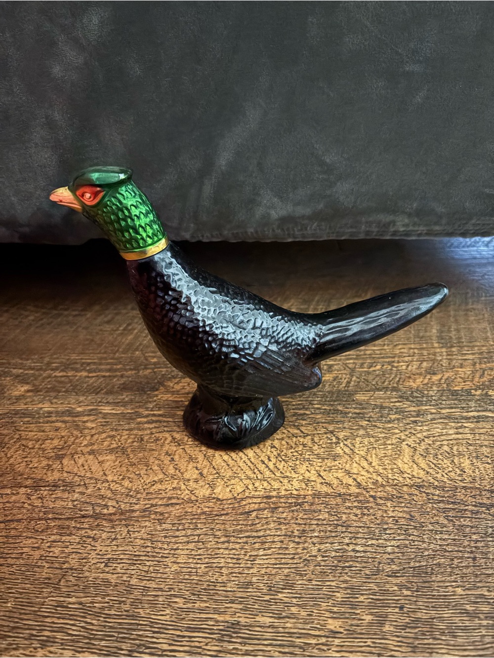 Vintage 70’s Avon Black and Green Pheasant Bottle